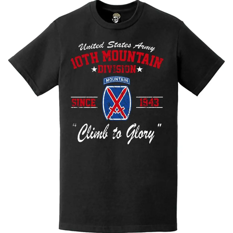 Vintage 10th Mountain Division "Climb to Glory" Since 1943 Legacy T-Shirt