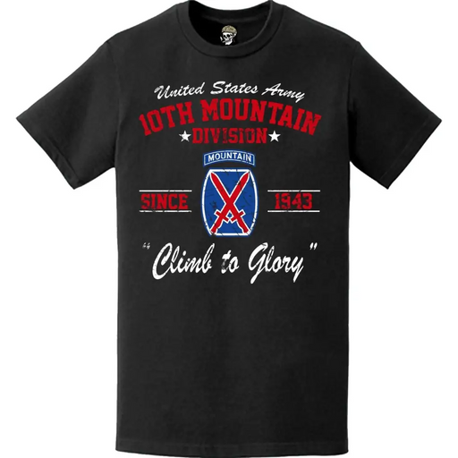 Vintage 10th Mountain Division "Climb to Glory" Since 1943 Legacy T-Shirt Tactically Acquired   