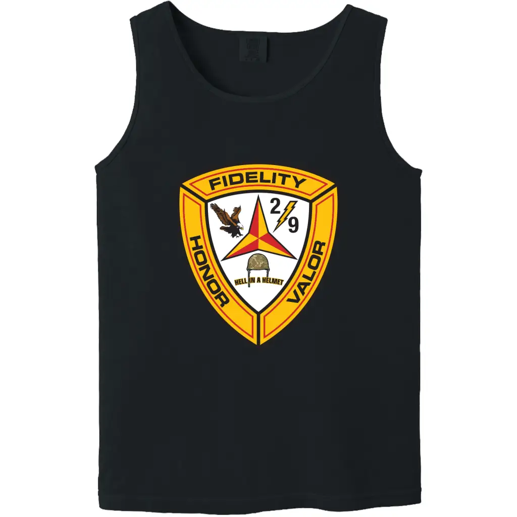 Vintage 2nd Battalion, 9th Marines (2/9) Emblem Tank Top Tactically Acquired Small Black 