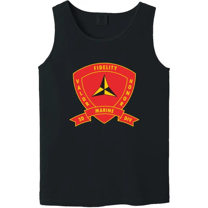 Vintage 3rd Marine Division Unit Logo Emblem Tank Top Tactically Acquired Black Small 