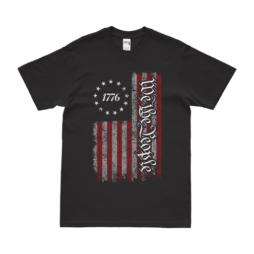 Patriotic We The People 1776 American Flag T-Shirt Tactically Acquired Small Black 