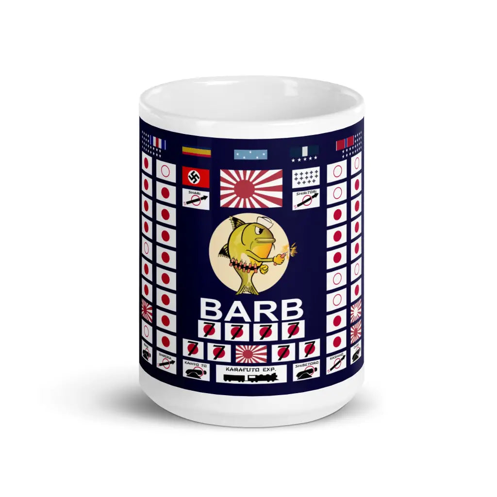 USS Barb SS-220 Battle Flag White Glossy Coffee Mug Tactically Acquired   