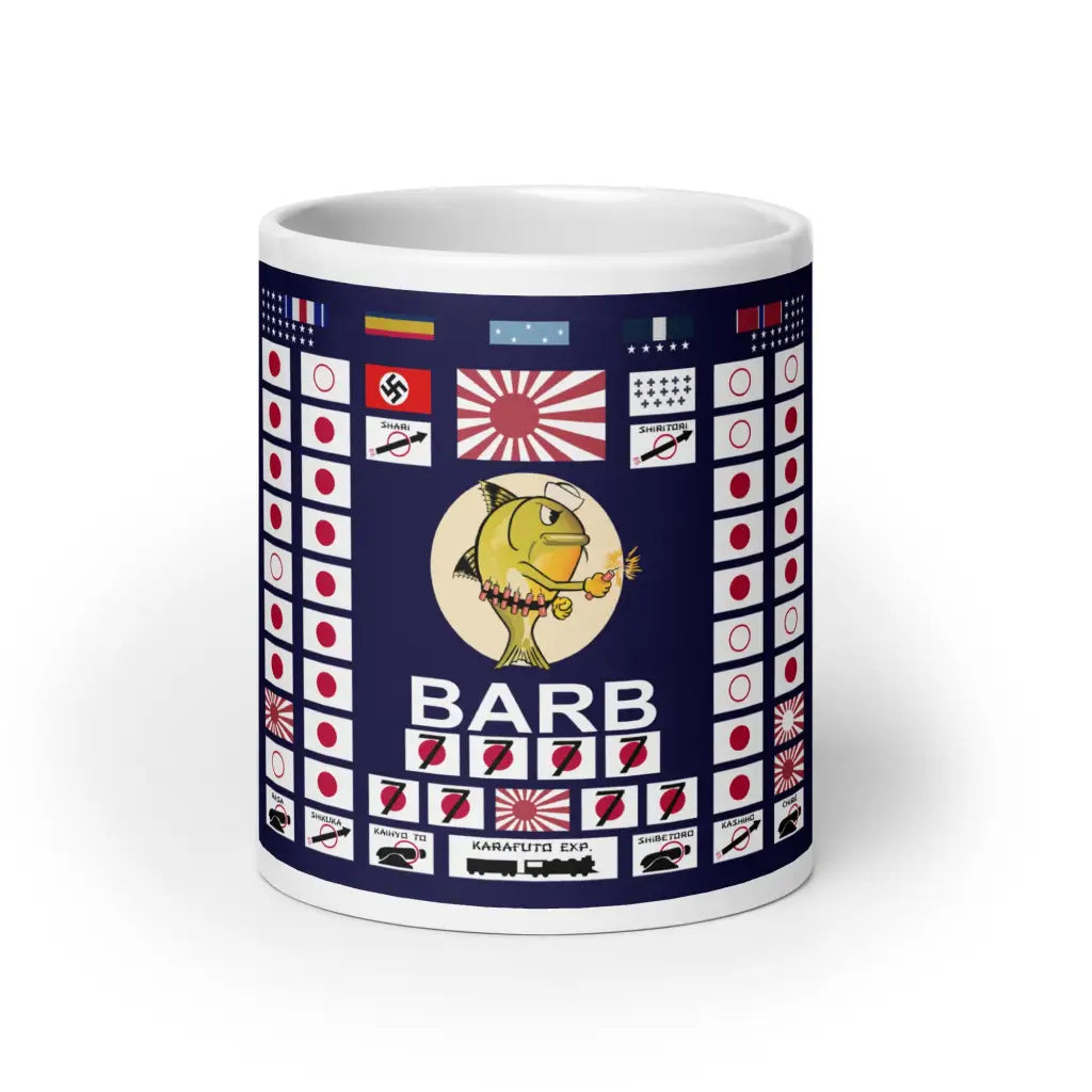 USS Barb SS-220 Battle Flag White Glossy Coffee Mug Tactically Acquired   