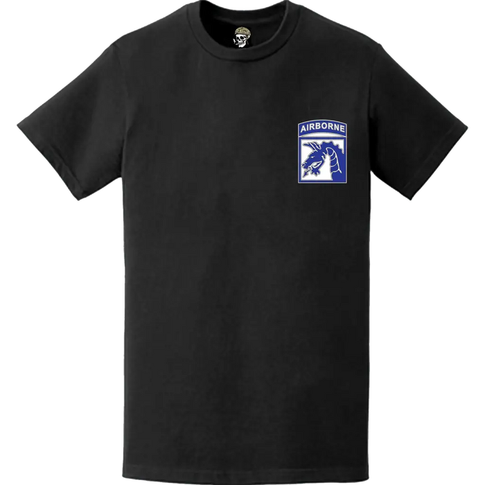 XVIII Airborne Corps CSIB Logo Emblem Left Chest T-Shirt Tactically Acquired   