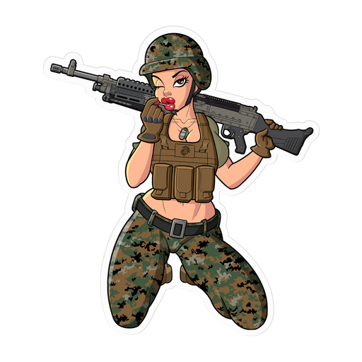 240 Bravo 0331 Pin-Up Girl Yesi 4" x 4" Vinyl Sticker Tactically Acquired 4"x4"