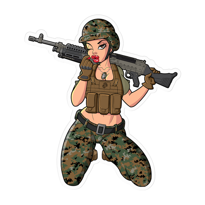 240 Bravo 0331 Pin-Up Girl Yesi 4" x 4" Vinyl Sticker Tactically Acquired 4"x4"