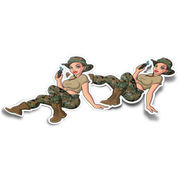 Yesi Pin-Up Girl USMC Taser Vinyl Sticker – 4" x 4" Tactically Acquired