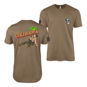 Greetings from Okinawa: Yesi USMC Pin-Up Girl T-Shirt Tactically Acquired Woodland Brown S