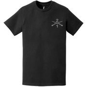 1-2 Infantry Regiment Crossed Rifles Left Chest T-Shirt Tactically Acquired   