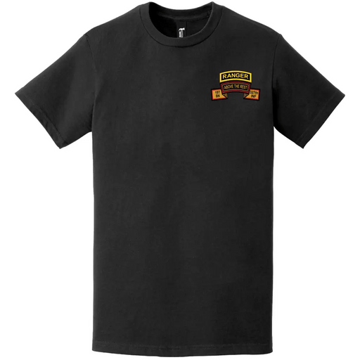 1-327 Infantry Regiment Ranger Tab Left Chest T-Shirt Tactically Acquired   