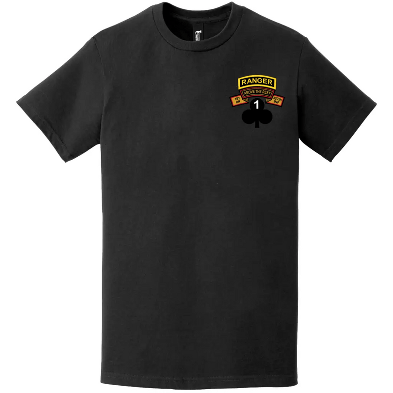 1-327 IR 'Above the Rest' Ranger Tab Logo Left Chest T-Shirt