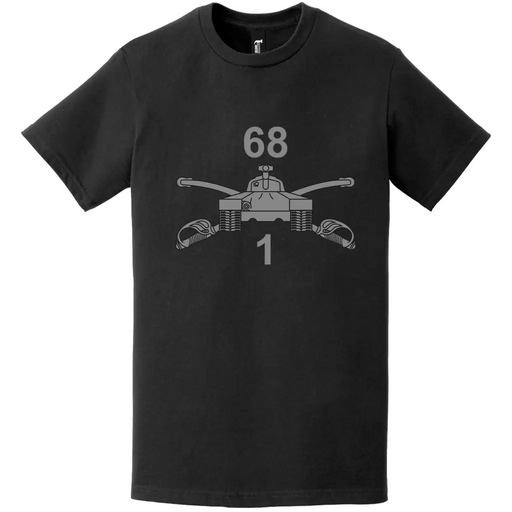 1-68 Armor Regiment Branch Logo Emblem T-Shirt Tactically Acquired   