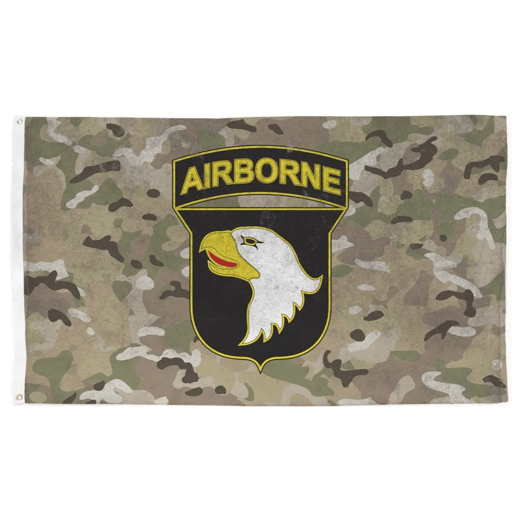 101st Airborne Division CSIB OCP Camo Indoor Wall Flag Tactically Acquired   