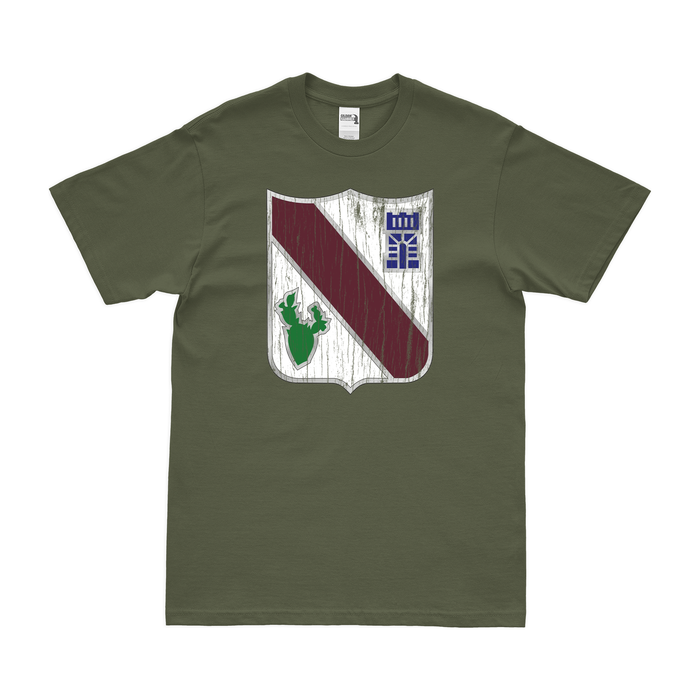 U.S. Army 104th Medical Battalion T-Shirt Tactically Acquired Military Green Distressed Small