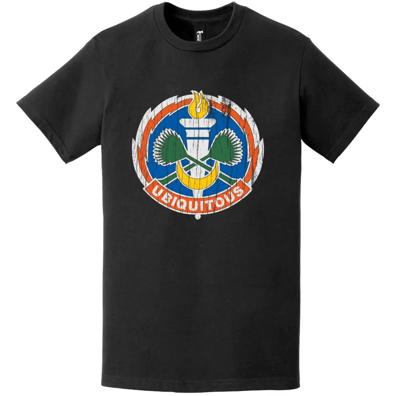 105th Signal Battalion Distressed DUI Logo Emblem T-Shirt