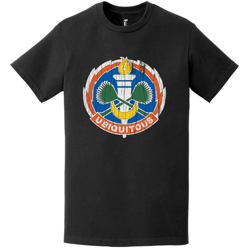 105th Signal Battalion Distressed DUI Logo Emblem T-Shirt Tactically Acquired   