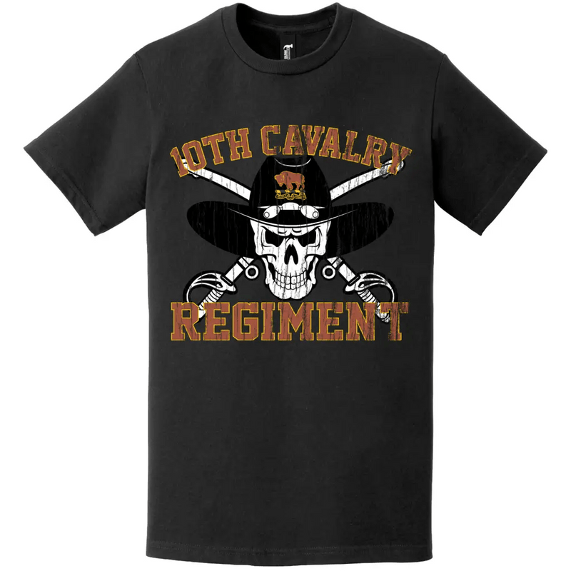 10th Cavalry Regiment Distressed Saber Skull T-Shirt