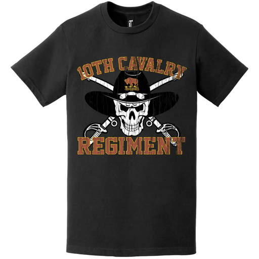 10th Cavalry Regiment Distressed Saber Skull T-Shirt Tactically Acquired   
