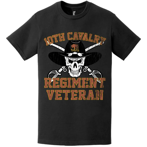 10th Cavalry Regiment Veteran Distressed Saber Skull T-Shirt Tactically Acquired   