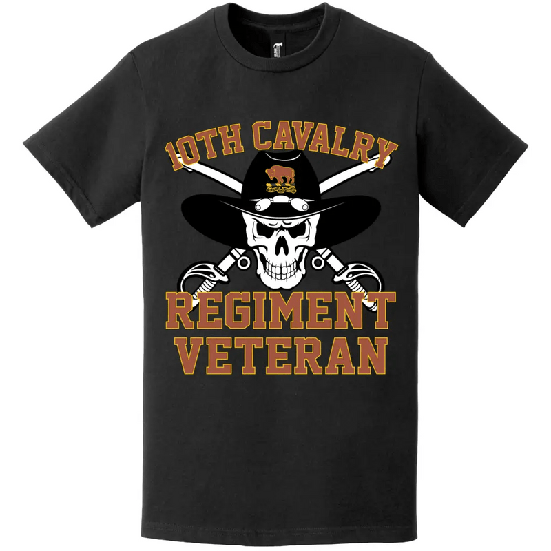 10th Cavalry Regiment Veteran Saber Skull T-Shirt