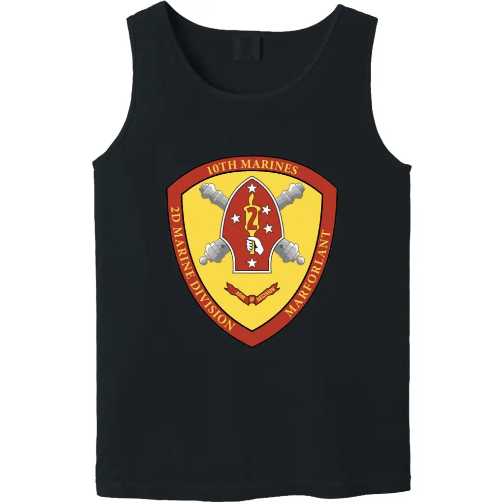 10th Marine Regiment Unit Logo Emblem Tank Top Tactically Acquired Black Small 
