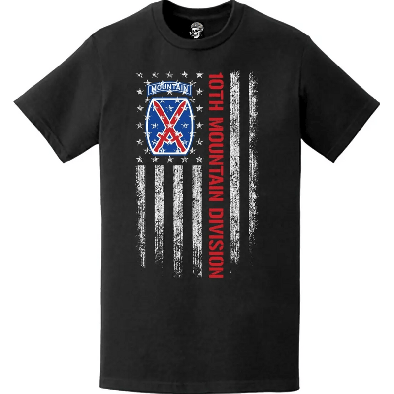 10th Mountain Division American Flag T-Shirt