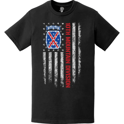 10th Mountain Division American Flag T-Shirt Tactically Acquired   