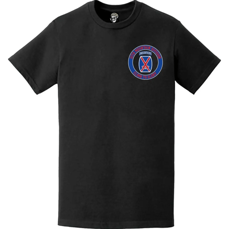 10th Mountain Division "Climb to Glory" Crest Left Chest T-Shirt