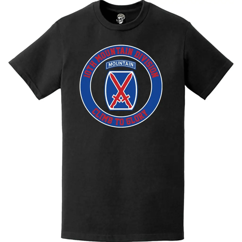 10th Mountain Division "Climb to Glory" Crest Logo T-Shirt Tactically Acquired   