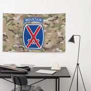 10th Mountain Division 'Climb to Glory' OCP Camo Indoor Wall Flag Tactically Acquired   