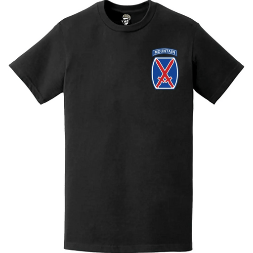 10th Mountain Division SSI Logo Emblem Left Chest T-Shirt Tactically Acquired   