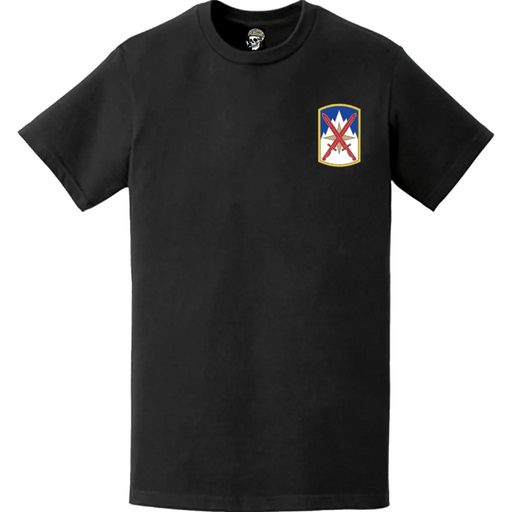 10th Mountain Division Sust Bde 'Muleskinners' Logo Emblem Left Chest T-Shirt Tactically Acquired   