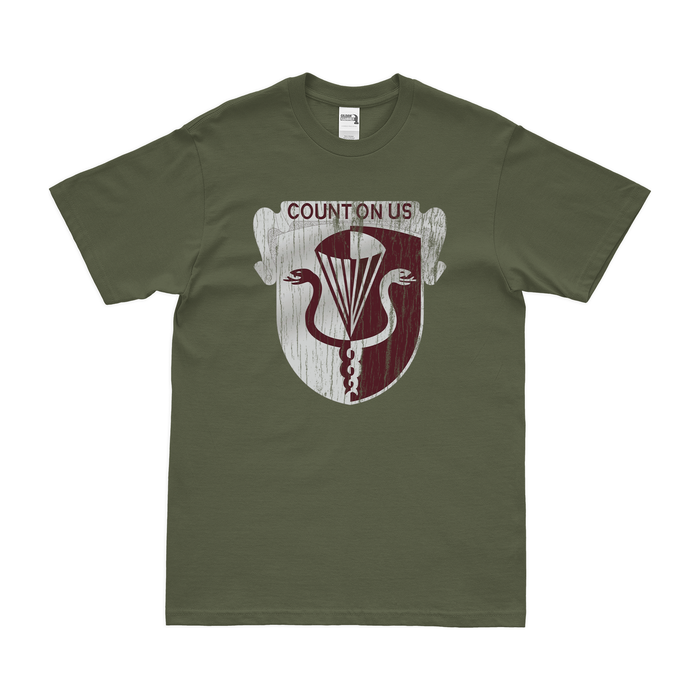 U.S. Army 11th Medical Battalion T-Shirt Tactically Acquired Military Green Distressed Small