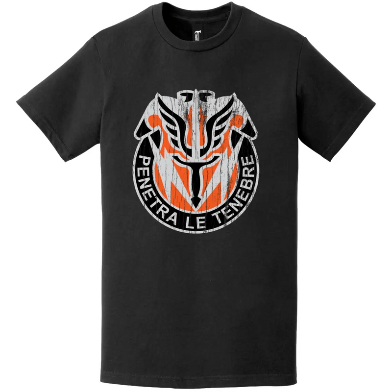 112th Signal Battalion Distressed DUI Logo Emblem T-Shirt