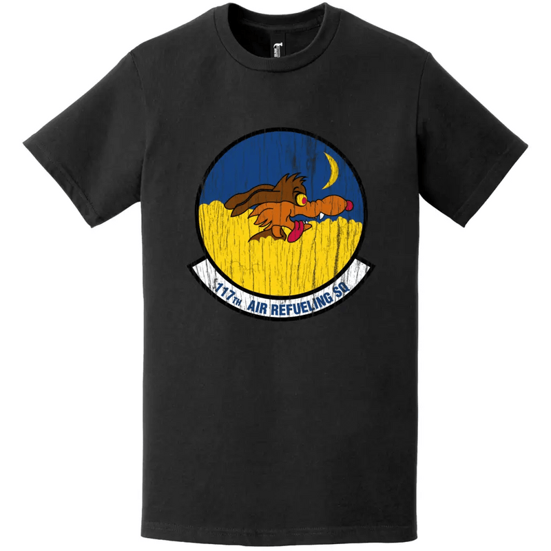 117th Air Refueling Squadron (55th ARS) Distressed Logo T-Shirt