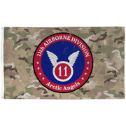 U.S. Army 11th Airborne Division "Arctic Angels" OCP Camo Indoor Wall Flag Tactically Acquired   
