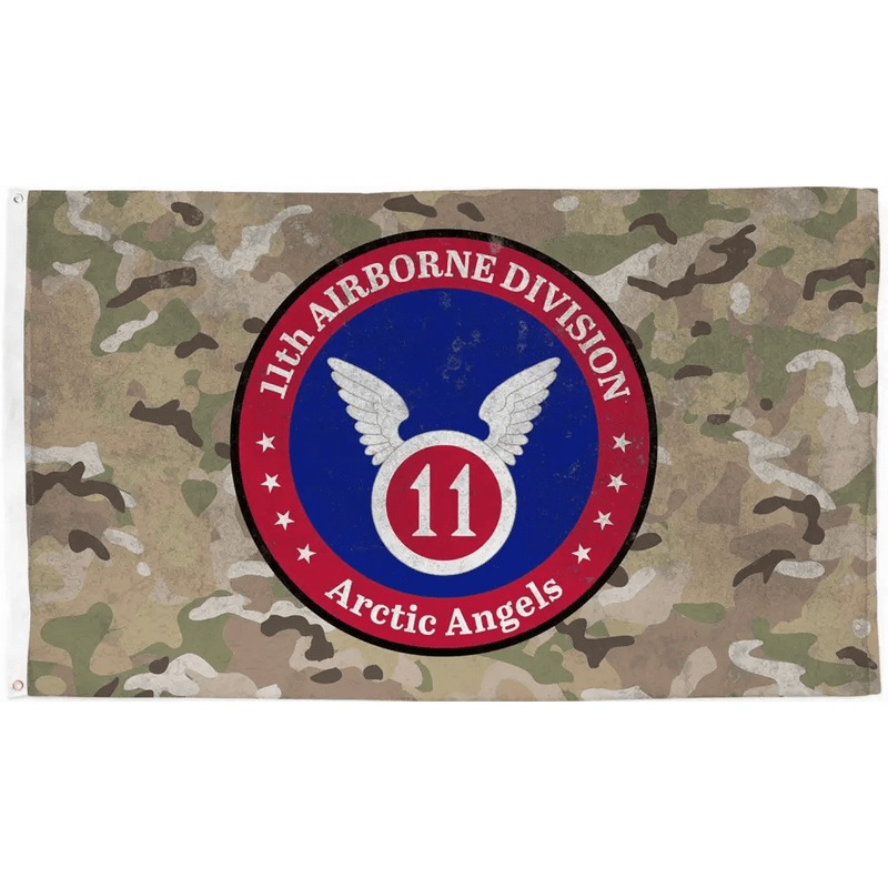 U.S. Army 11th Airborne Division "Arctic Angels" OCP Camo Indoor Wall Flag
