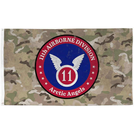 U.S. Army 11th Airborne Division "Arctic Angels" OCP Camo Indoor Wall Flag Tactically Acquired   