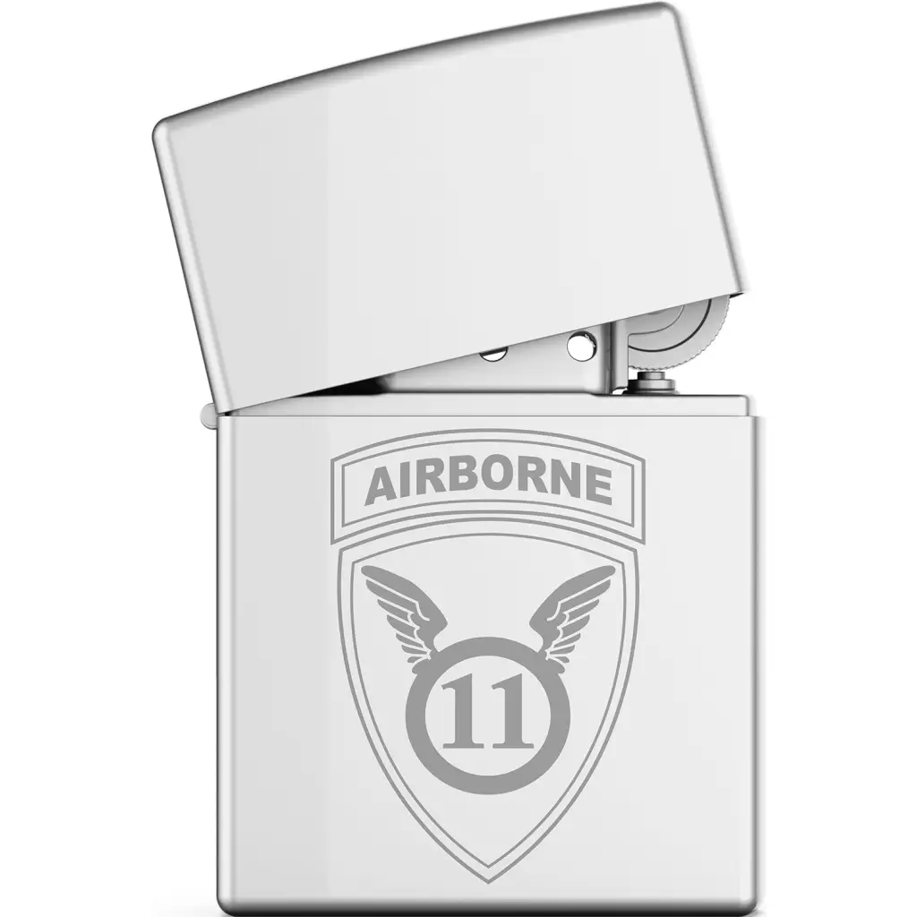 11th Airborne Division CSIB Engraved Zippo Lighter Tactically Acquired   