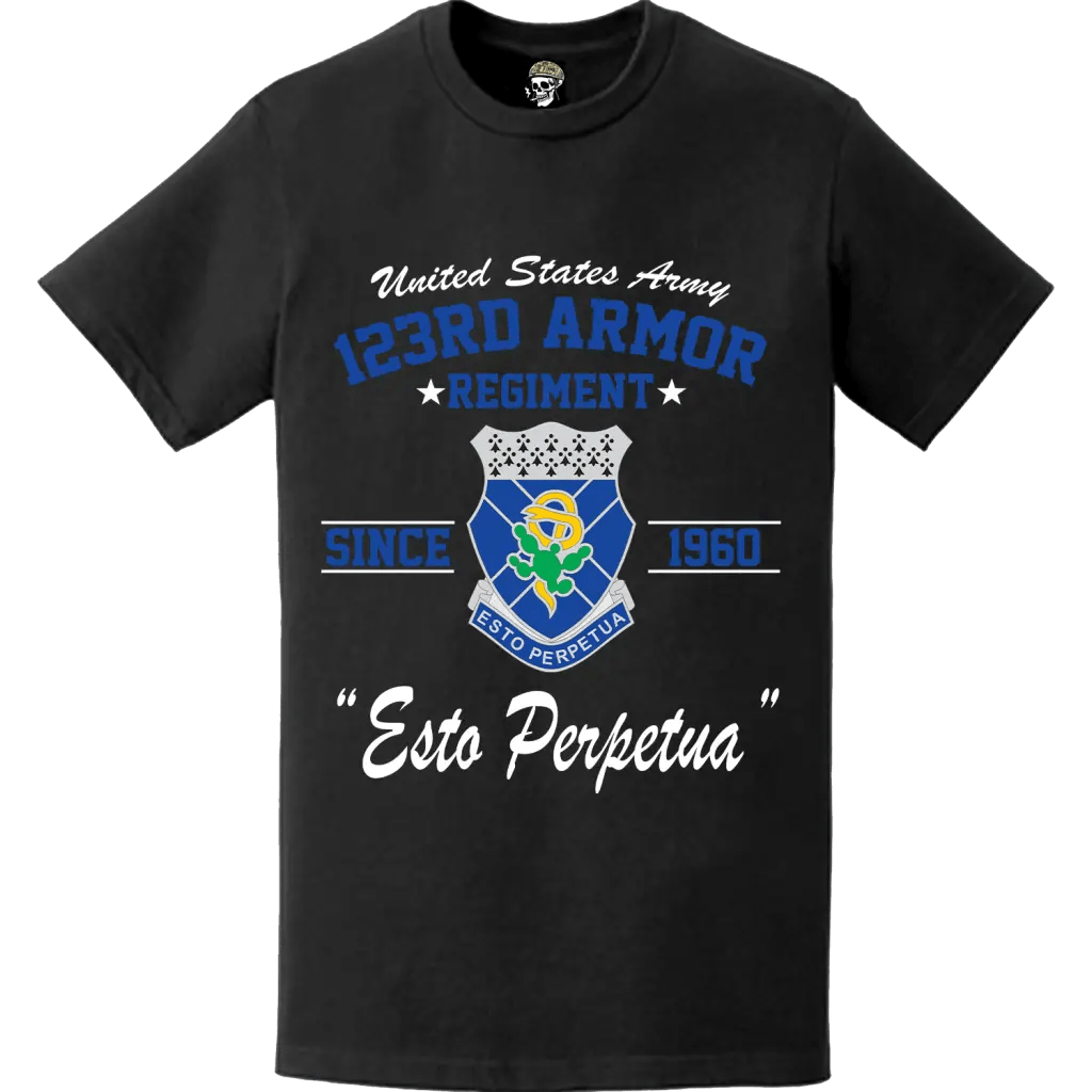 123rd Armor Regiment Since 1960 U.S. Army Unit Legacy T-Shirt Tactically Acquired   