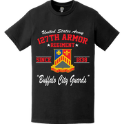127th Armor Regiment Since 1838 U.S. Army Unit Legacy T-Shirt Tactically Acquired   