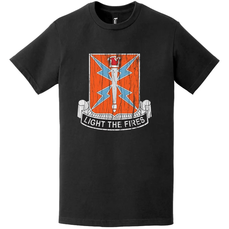 129th Signal Battalion Distressed DUI Logo Emblem T-Shirt