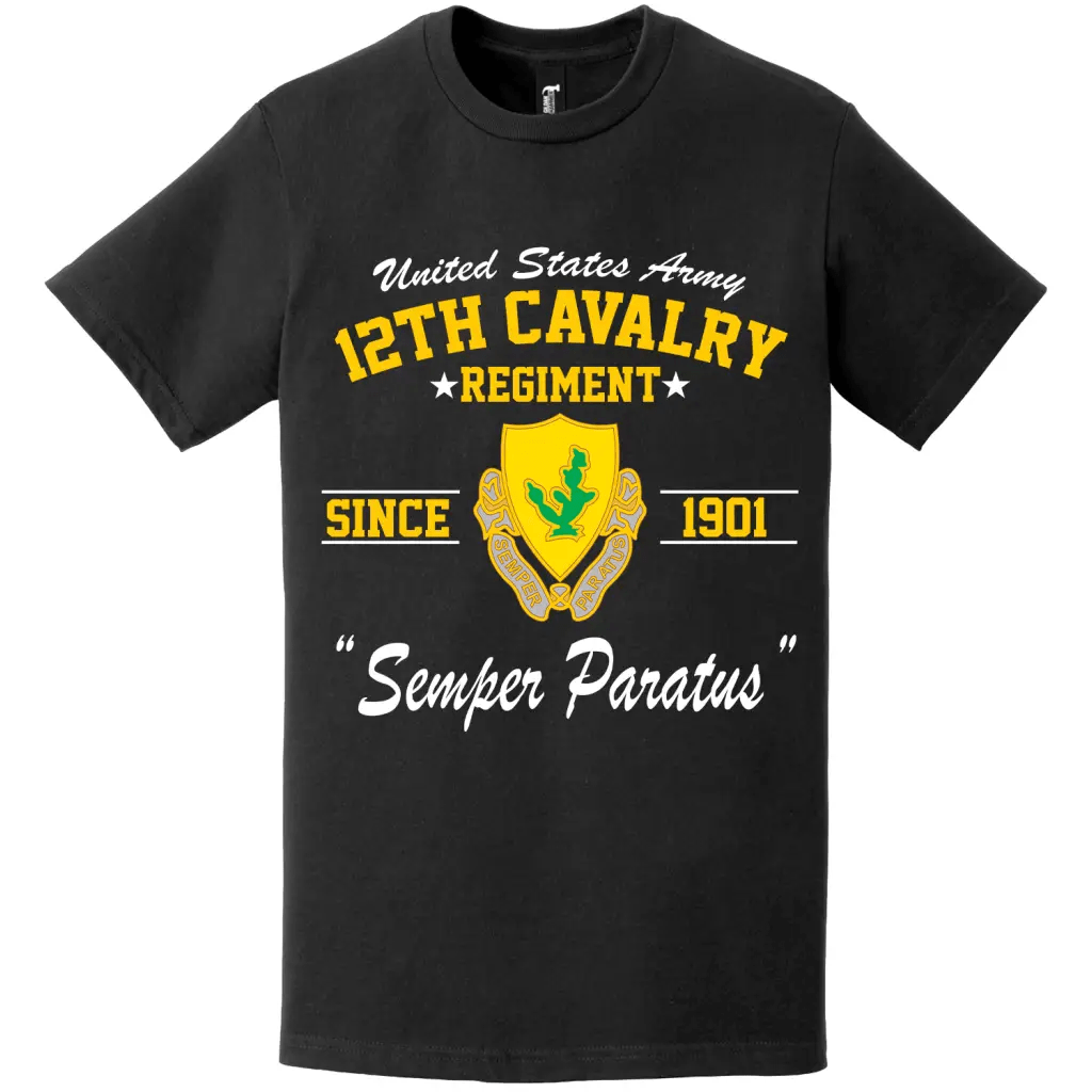 12th Cavalry Regiment Since 1901 Unit Legacy T-Shirt Tactically Acquired   