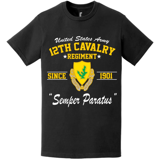 12th Cavalry Regiment Since 1901 Unit Legacy T-Shirt Tactically Acquired   