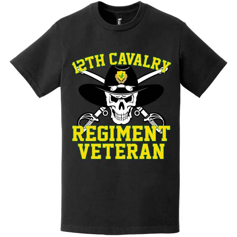 12th Cavalry Regiment Veteran Saber Skull T-Shirt