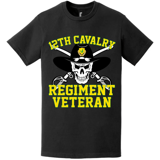 12th Cavalry Regiment Veteran Saber Skull T-Shirt Tactically Acquired   