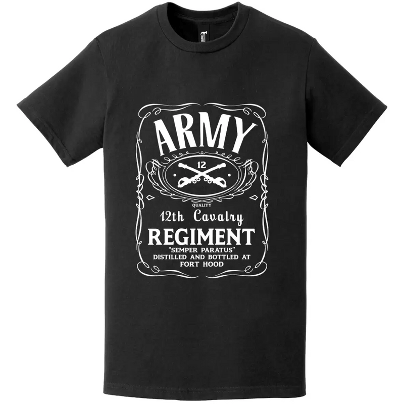 12th Cavalry Regiment Whiskey Label T-Shirt