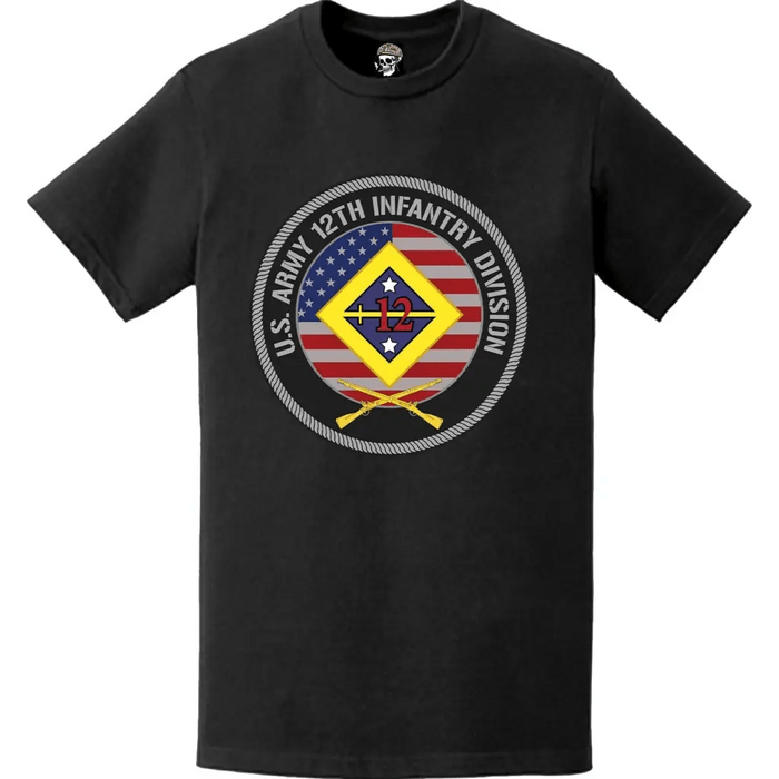 12th Infantry Division (12th ID) American Flag Crest T-Shirt Tactically Acquired   