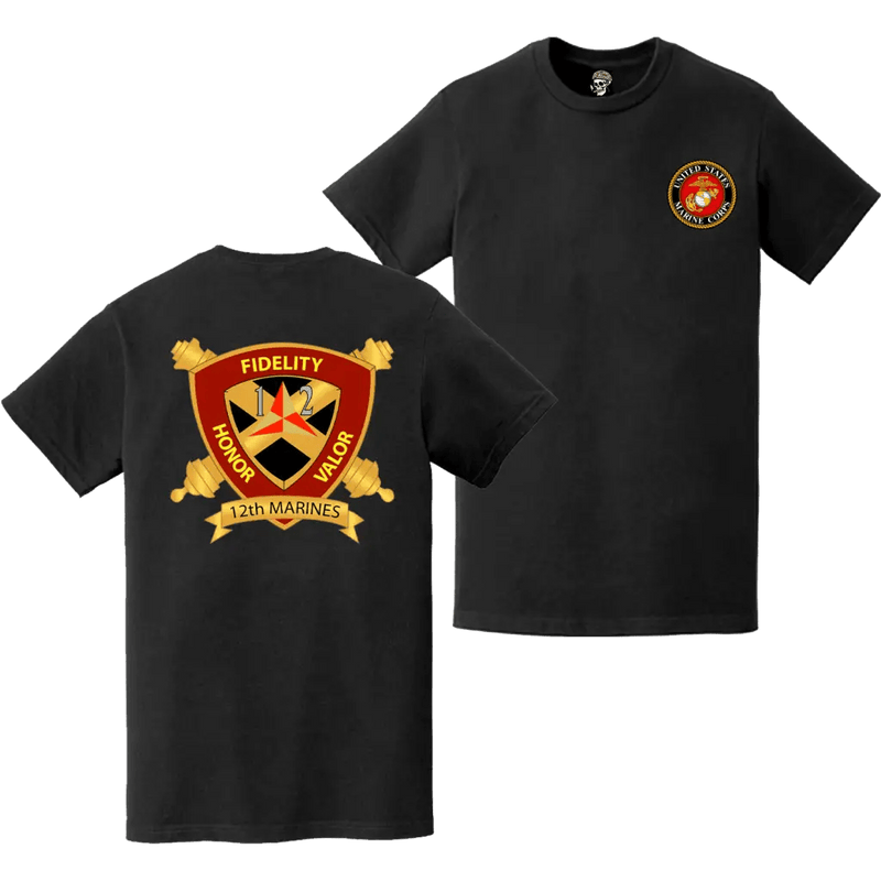 12th Marine Regiment Double-Sided EGA Logo T-Shirt
