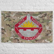 1401st Engineer Battalion Logo Emblem OCP Camo Indoor Wall Flag Tactically Acquired   
